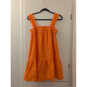 Orange Ruffled Sleeveless Tiered Dress With Adjustable Straps XS Shein